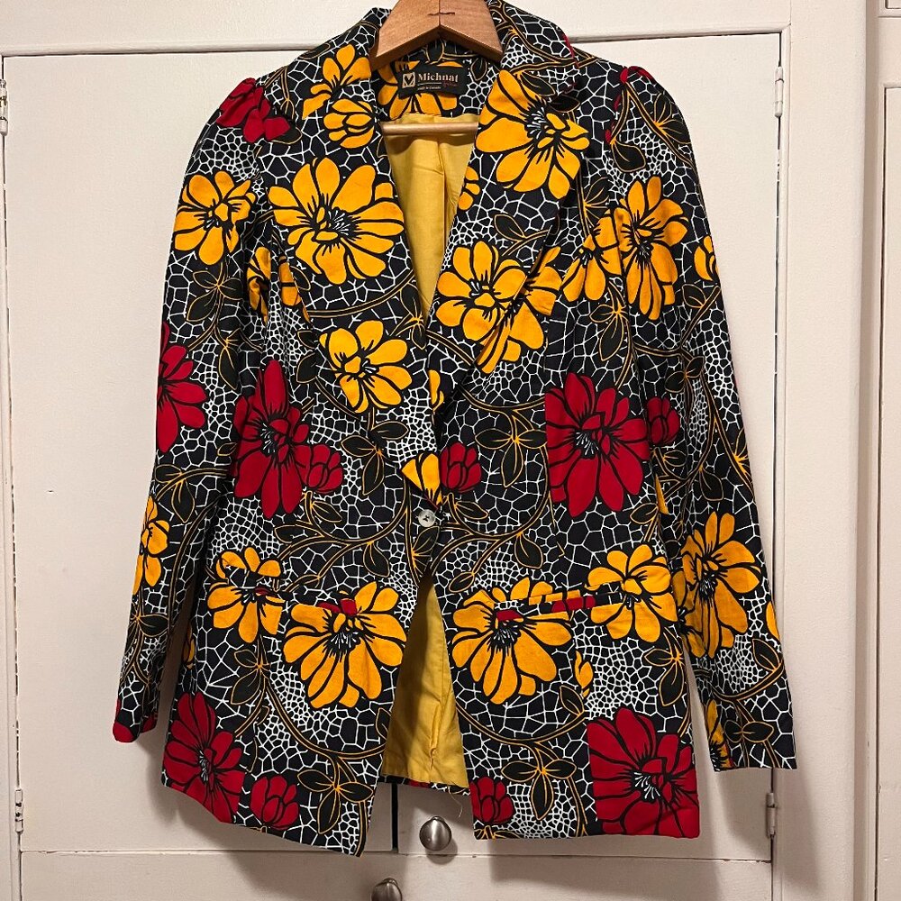 Blazer, African flower print